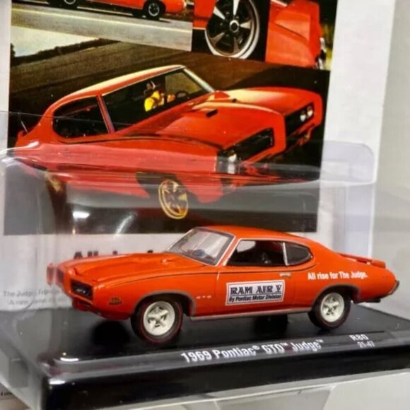 M2 Machines 1969 Pontiac GTO Judge R80 Orange Auto-Drivers 1:64 The Judge Car - Picture 6 of 15
